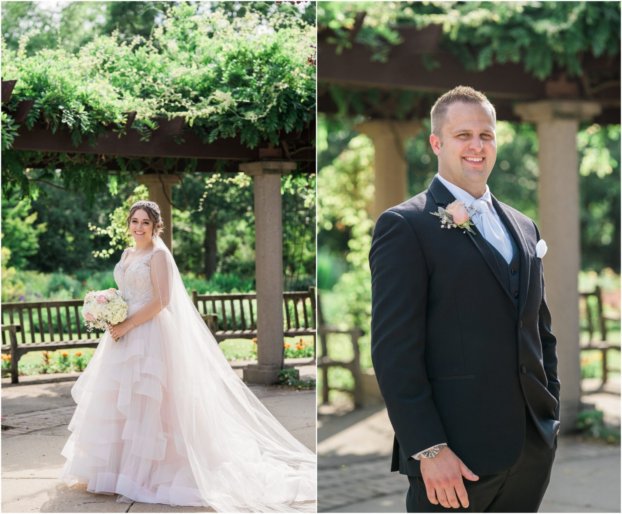 bride and groom portraits on msu campus in east lansing michigan