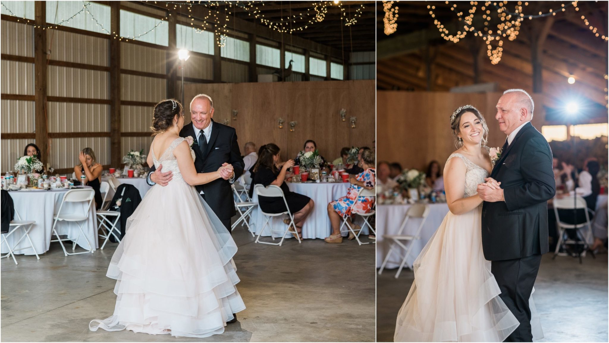 father daughter dance during a summer wedding