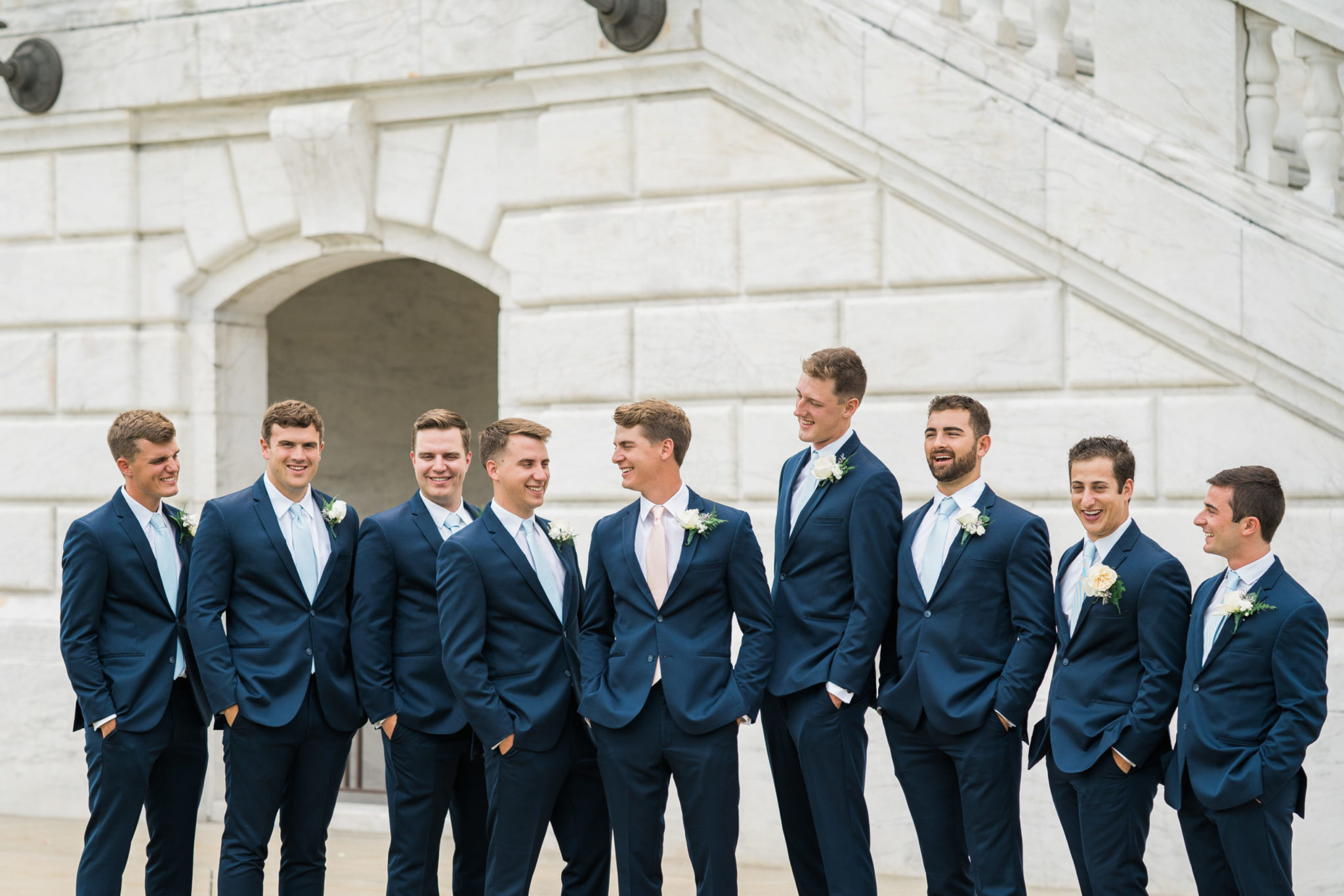 groomsmen in front of the DIA